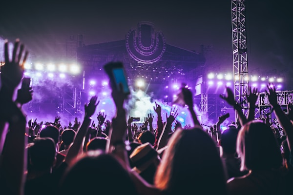 Festival-goers dancing